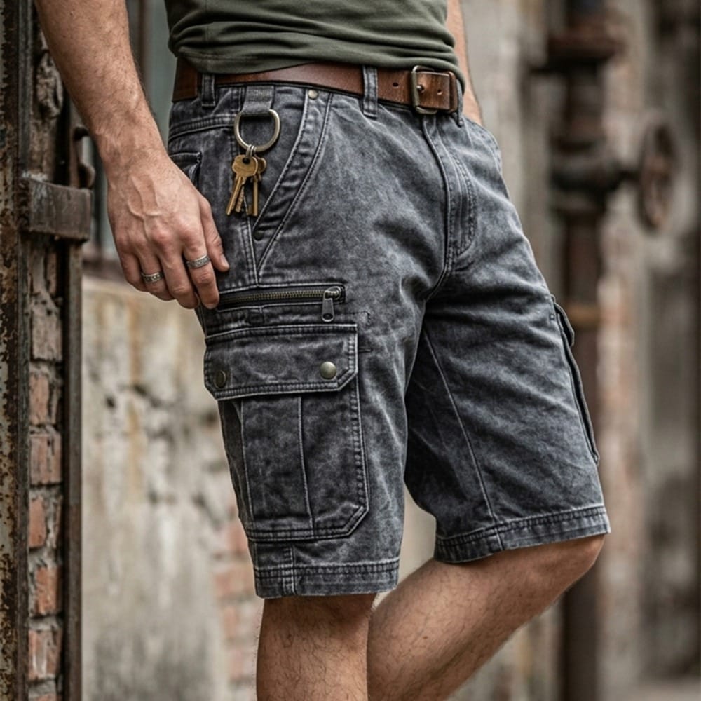 Donald - Functional Denim Cargo Shorts