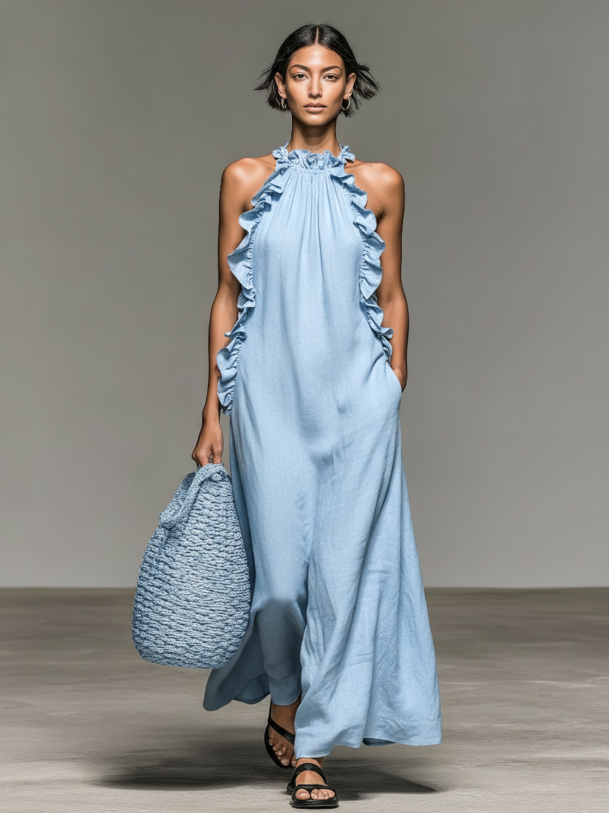 Blakely – Ruffled Sleeveless Maxi Dress