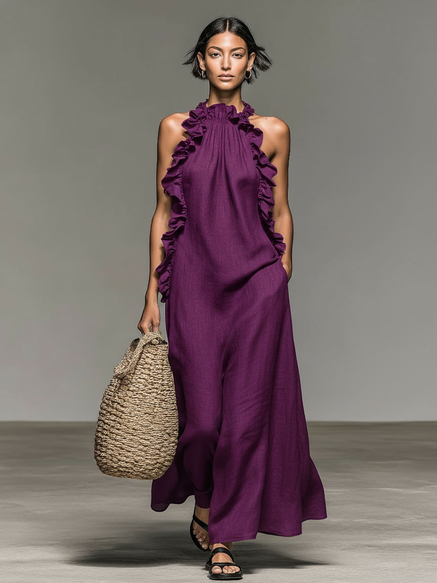 Blakely – Ruffled Sleeveless Maxi Dress