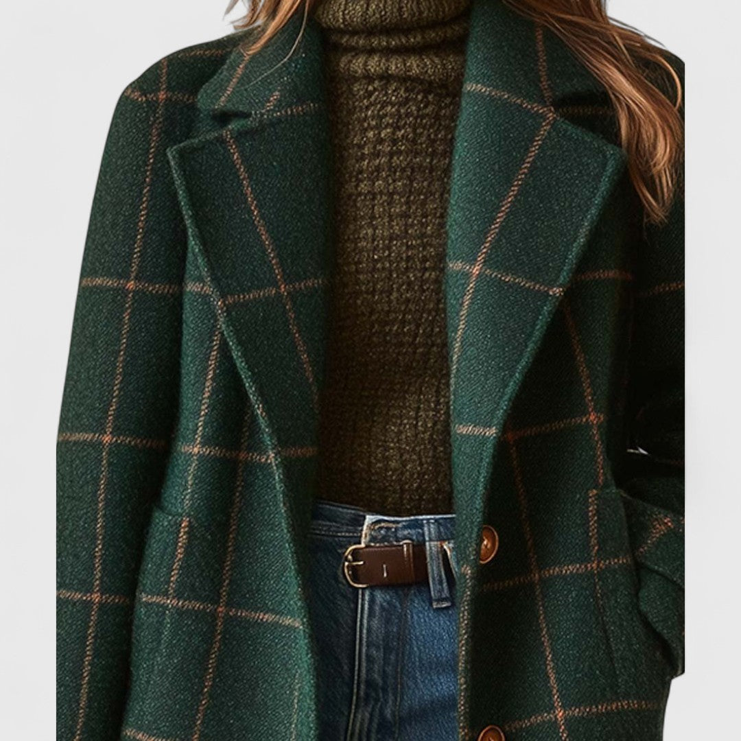 Mailey – Refined Plaid Coat for Everyday Elegance