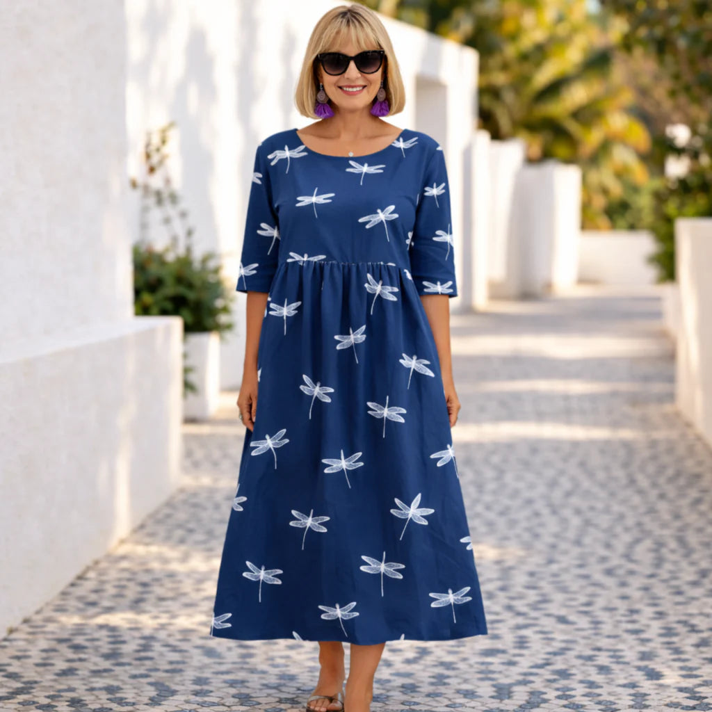 Molina - Dragonfly Tummy Coverage Midi Dress