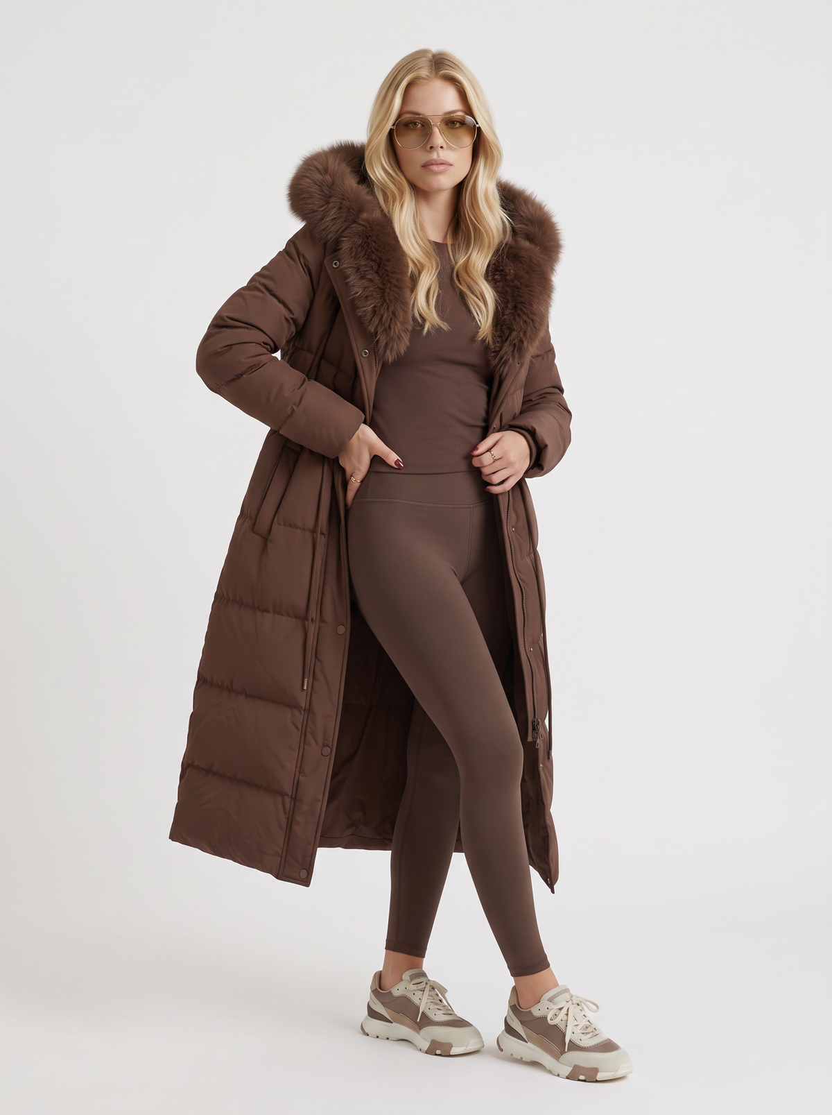 Samara – Faux-Fur Hooded Longline Coat