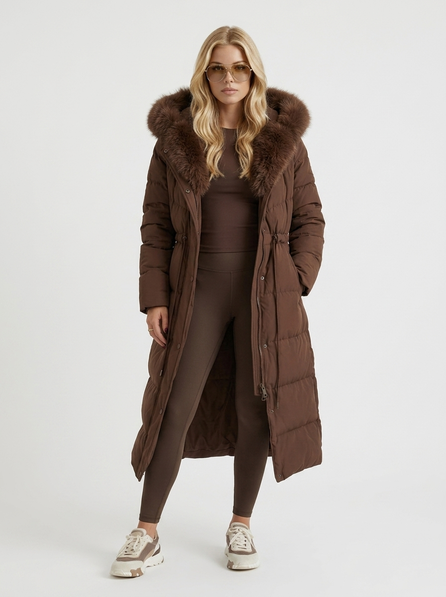 Samara – Faux-Fur Hooded Longline Coat