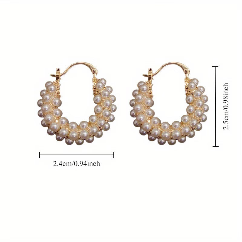 Wilma - Layered Pearl Hoop Earrings