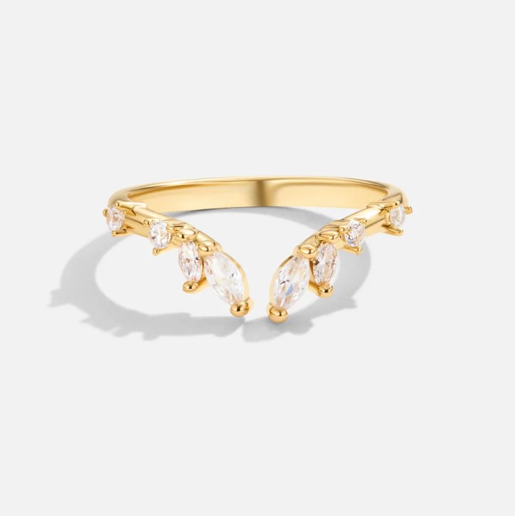 Freia - Crystal Gold Ring
