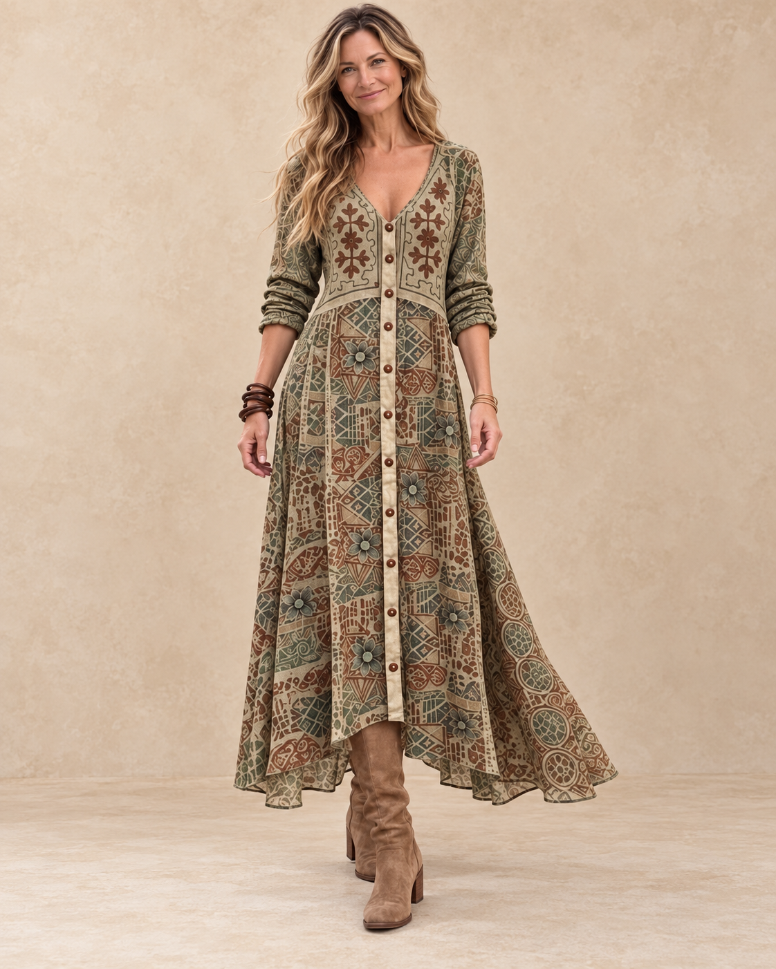 Miley – Botanical Print Maxi Dress