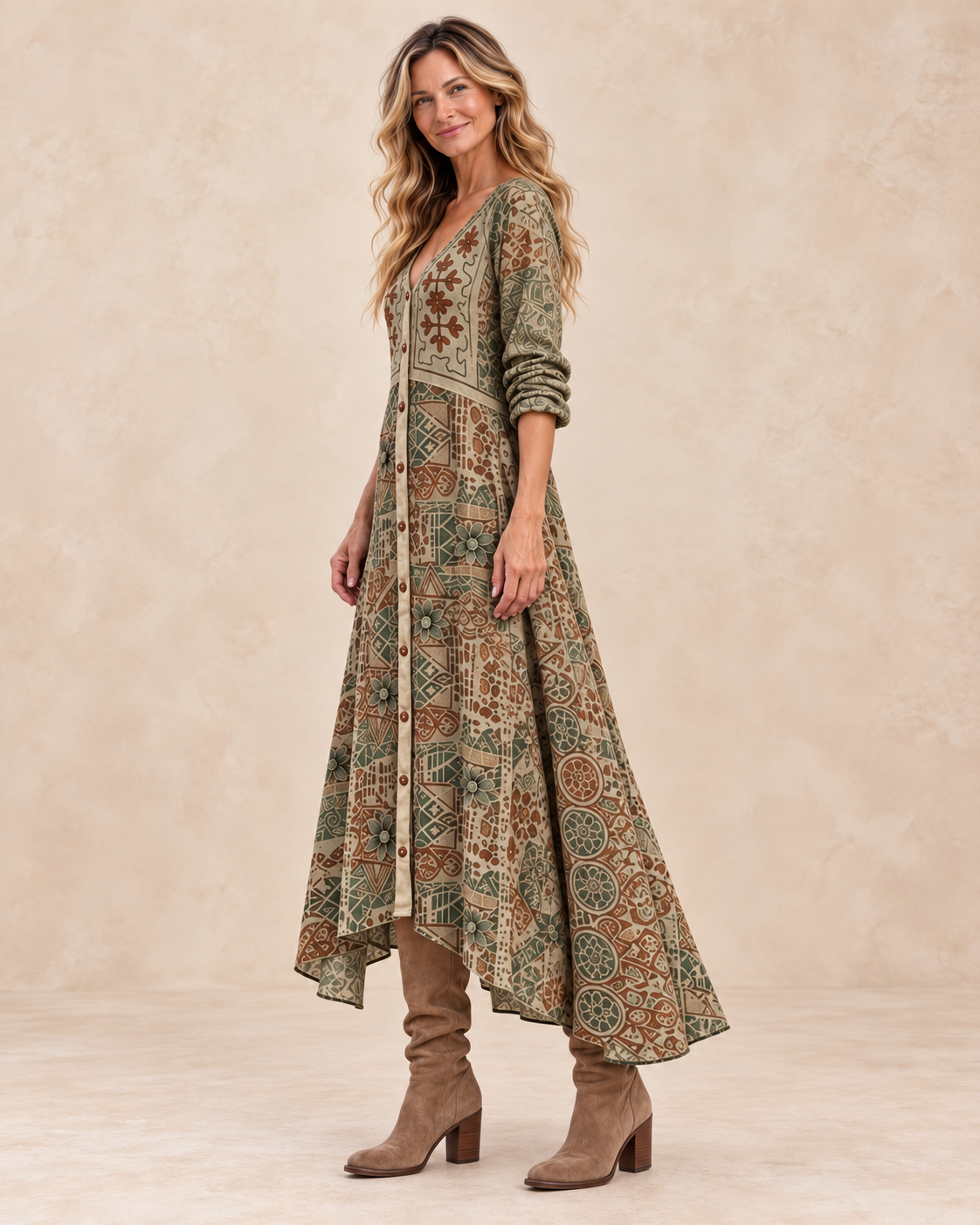 Miley – Botanical Print Maxi Dress