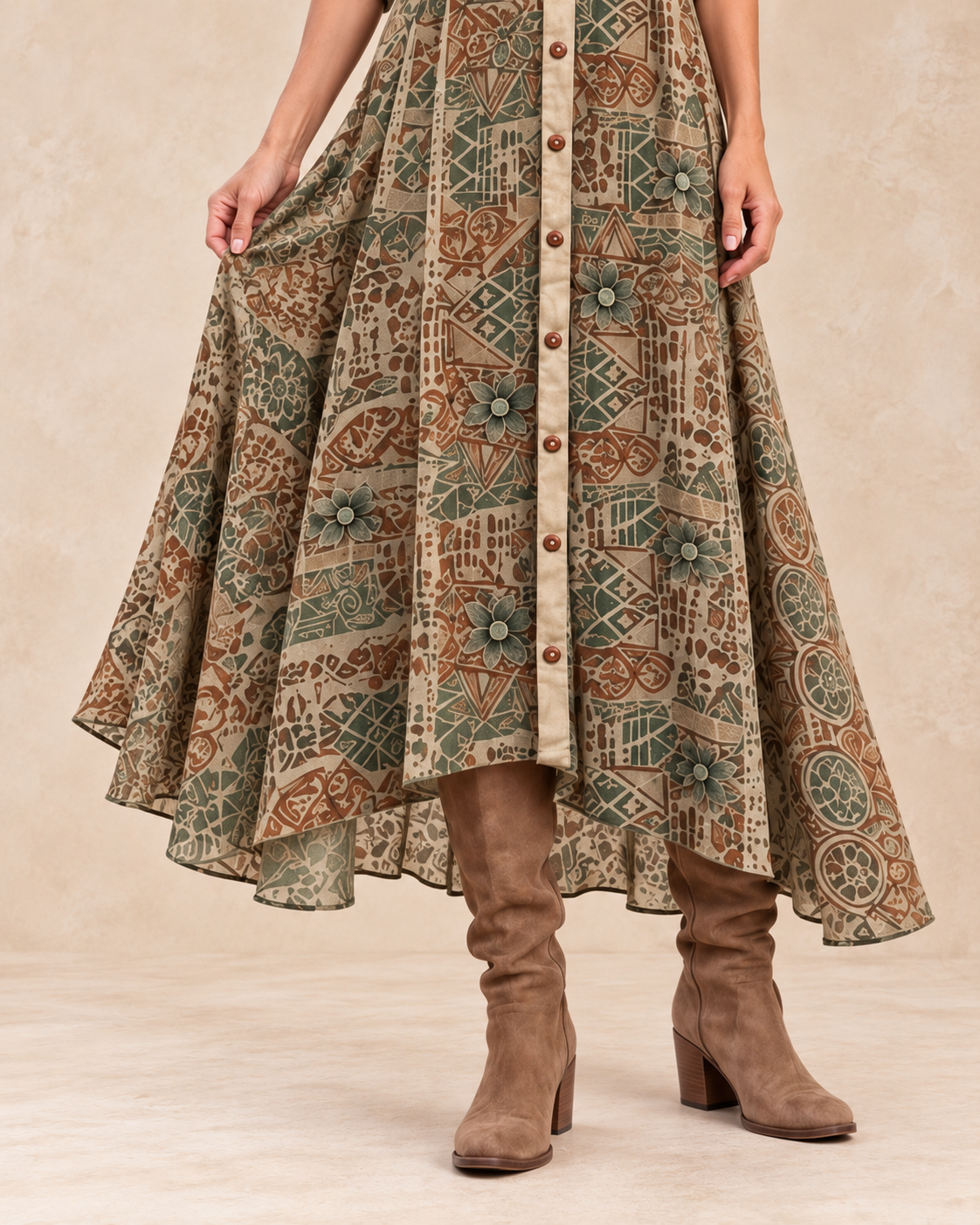 Miley – Botanical Print Maxi Dress