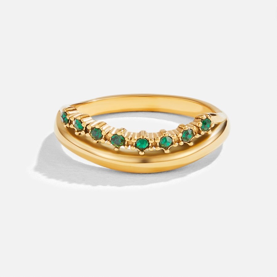 Rose – Emerald Green Layered Ring