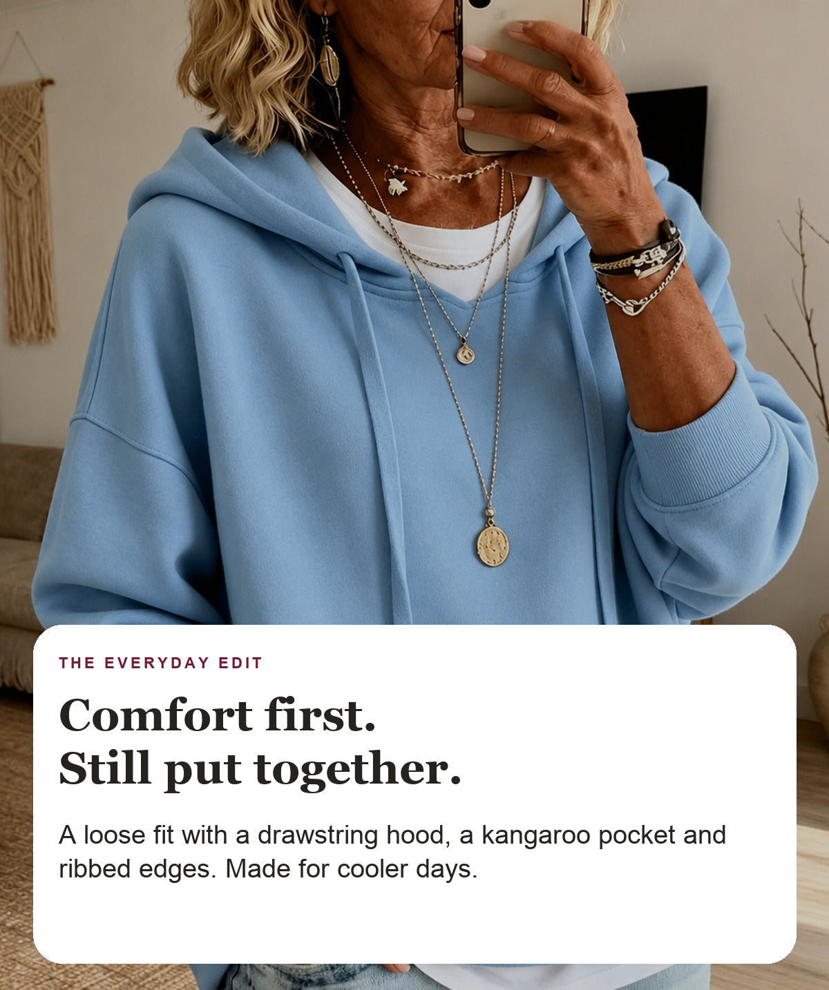Lilith - Sky Blue Oversized Hooded Sweater