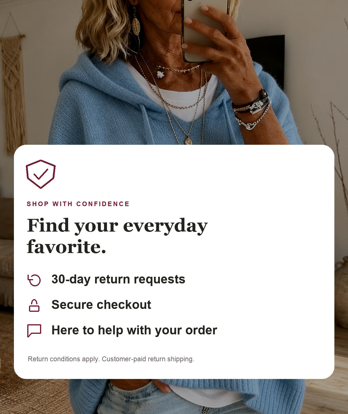 Edith - Sky Blue Hooded Poncho Sweater