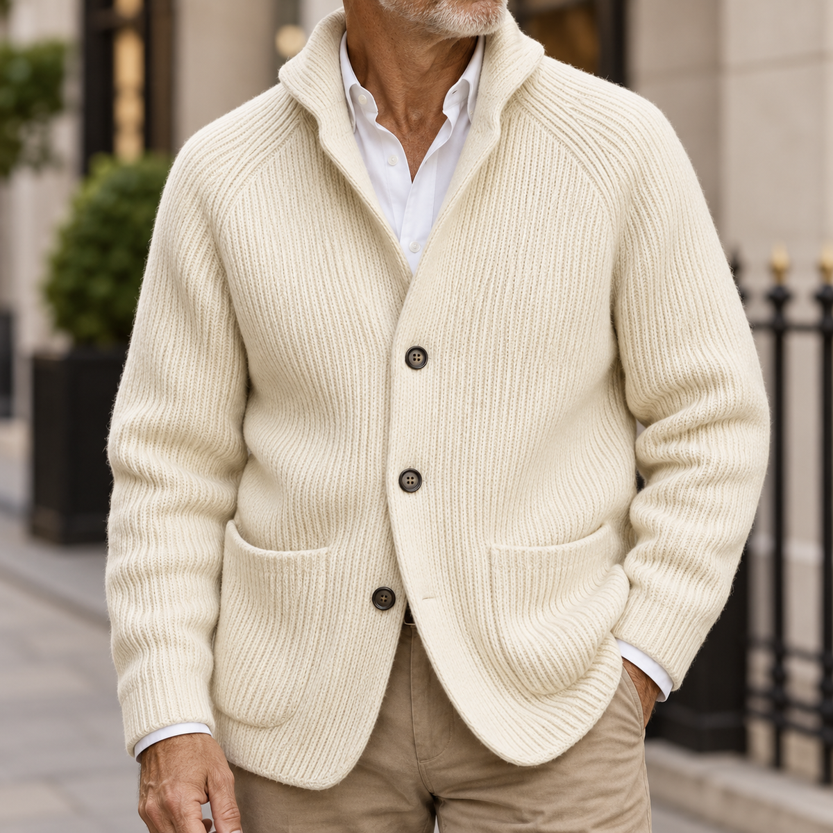 Clarke – Textured Knit Button Cardigan