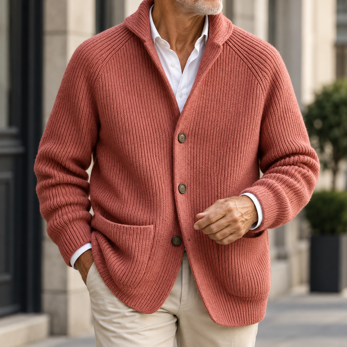 Clarke – Textured Knit Button Cardigan