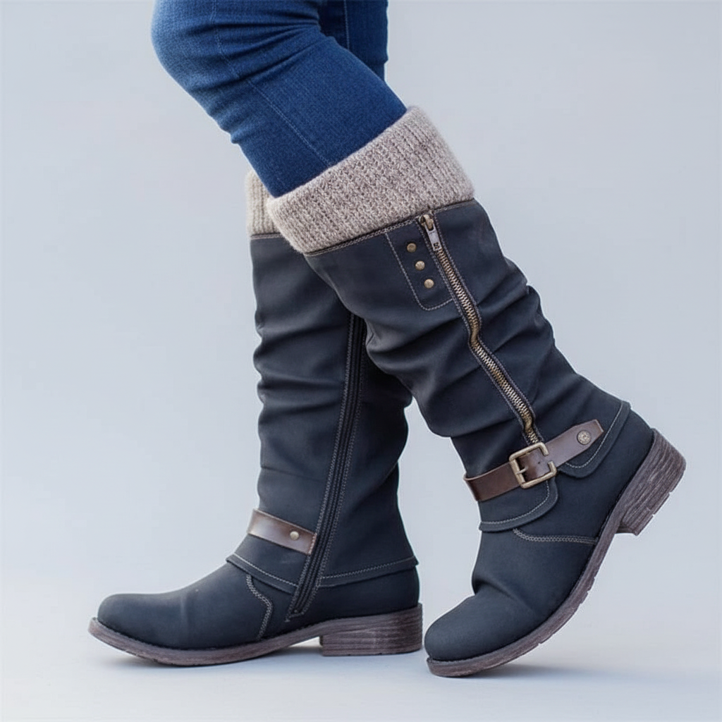 Esther - Elegant Supportive Buckle Boots