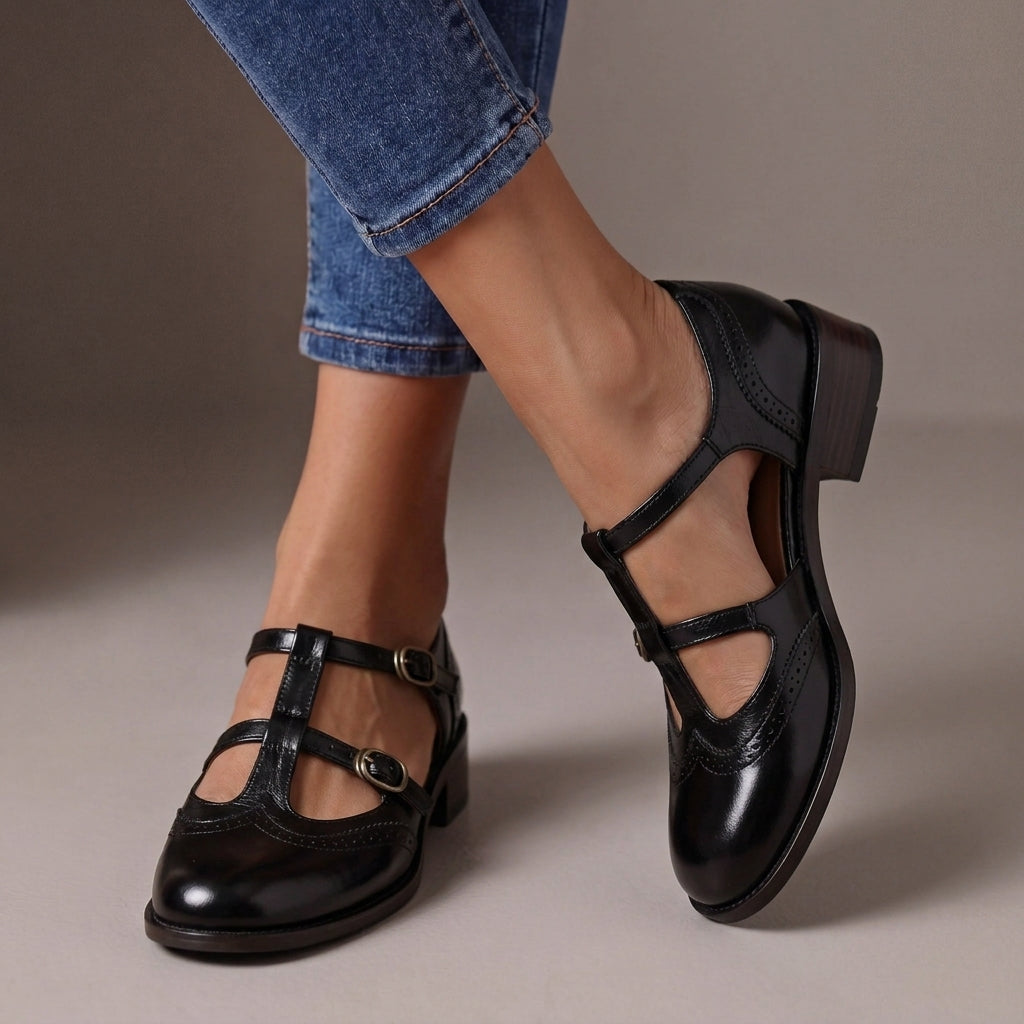 Berkley - Leather Brogue Mary Janes