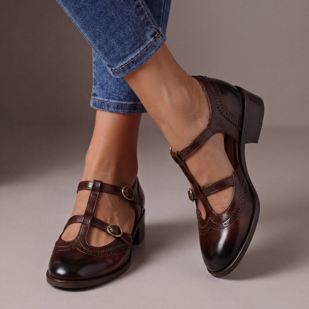 Berkley - Leather Brogue Mary Janes