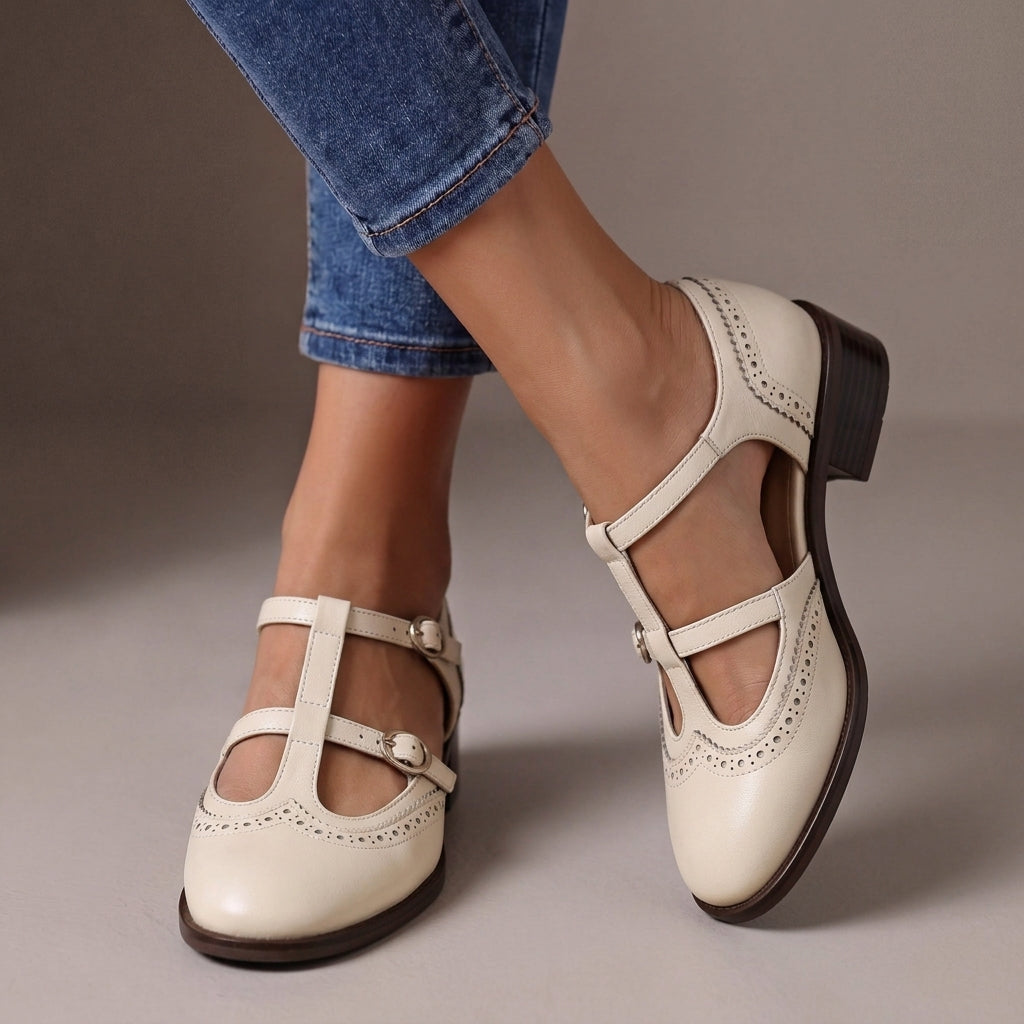 Berkley - Leather Brogue Mary Janes