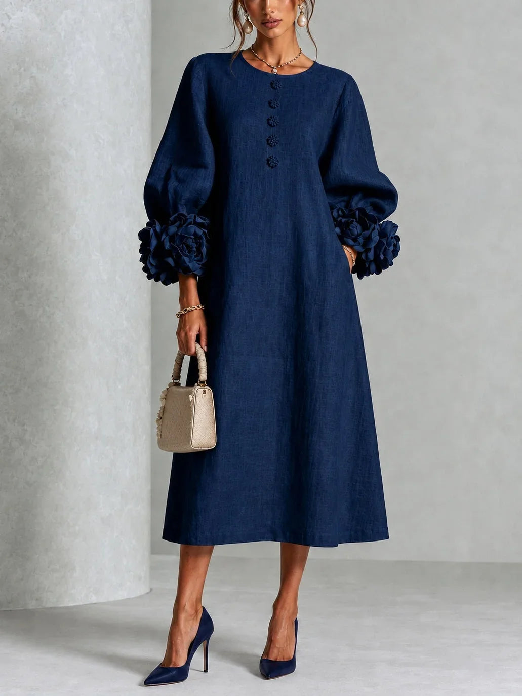 Wren - Floral Button Midi Dress