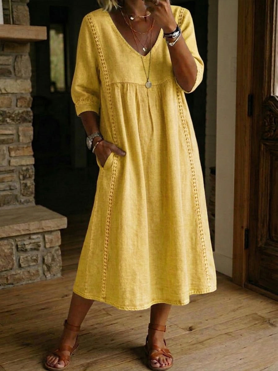 Herra - Casual Linen and Cotton Dress