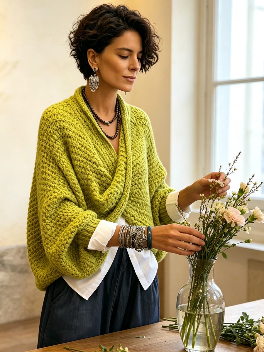 Teagan – Batwing Crossover Sweater