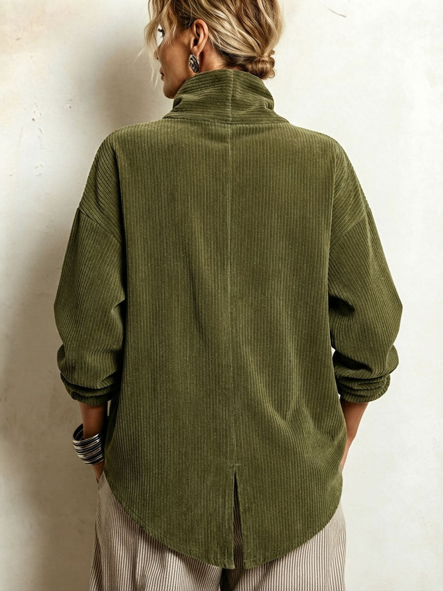 Leilani - Olive Green Corduroy Sweater