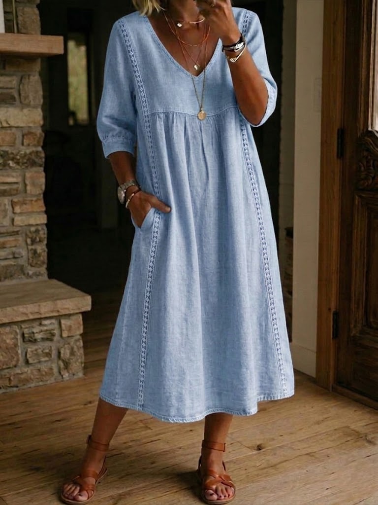 Herra - Casual Linen and Cotton Dress