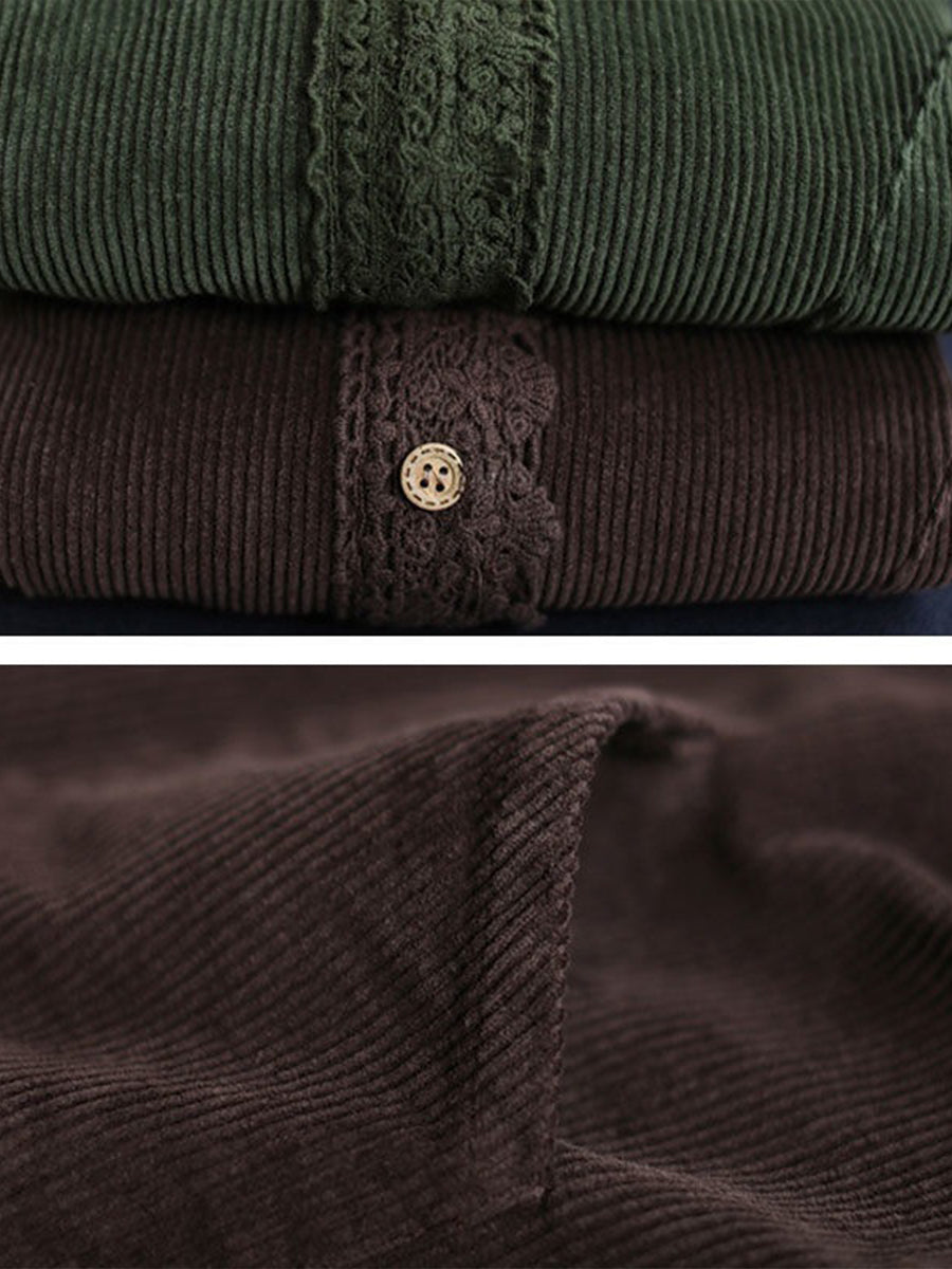 Eliza – Lace-Trim Corduroy Jacket