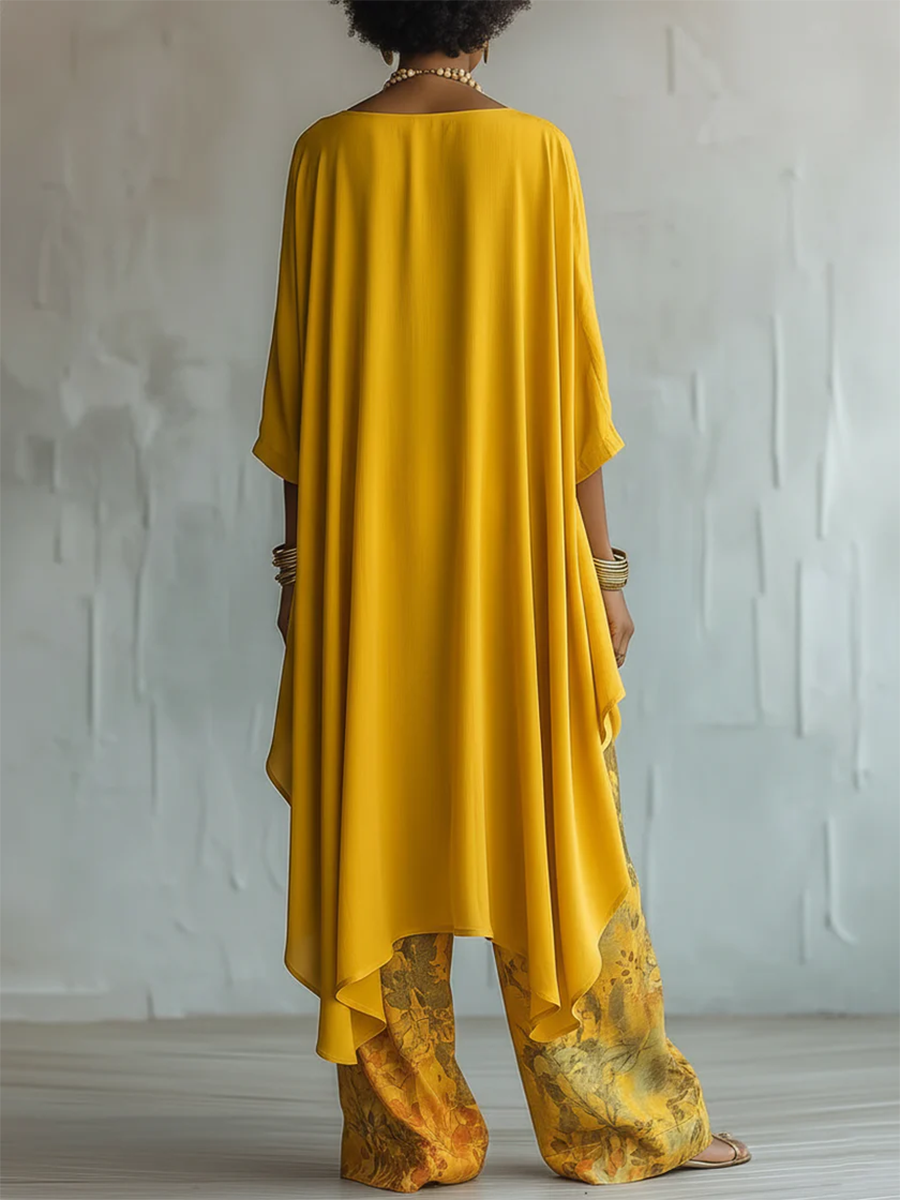 Eloiza - Boho Floral Top and Pants Set