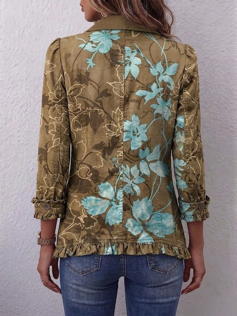 Verity – Vintage Gradient Floral Frill Jacket