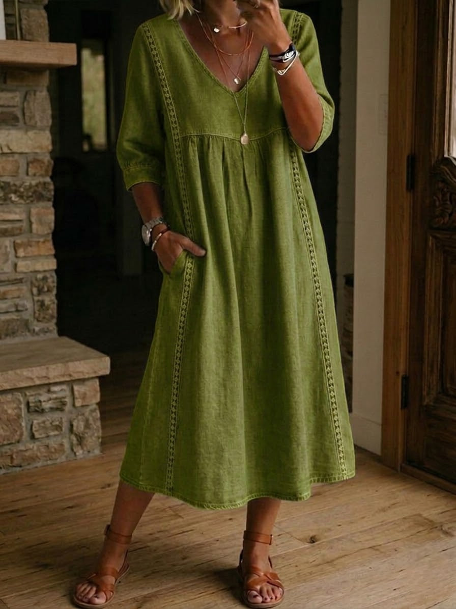 Herra - Casual Linen and Cotton Dress