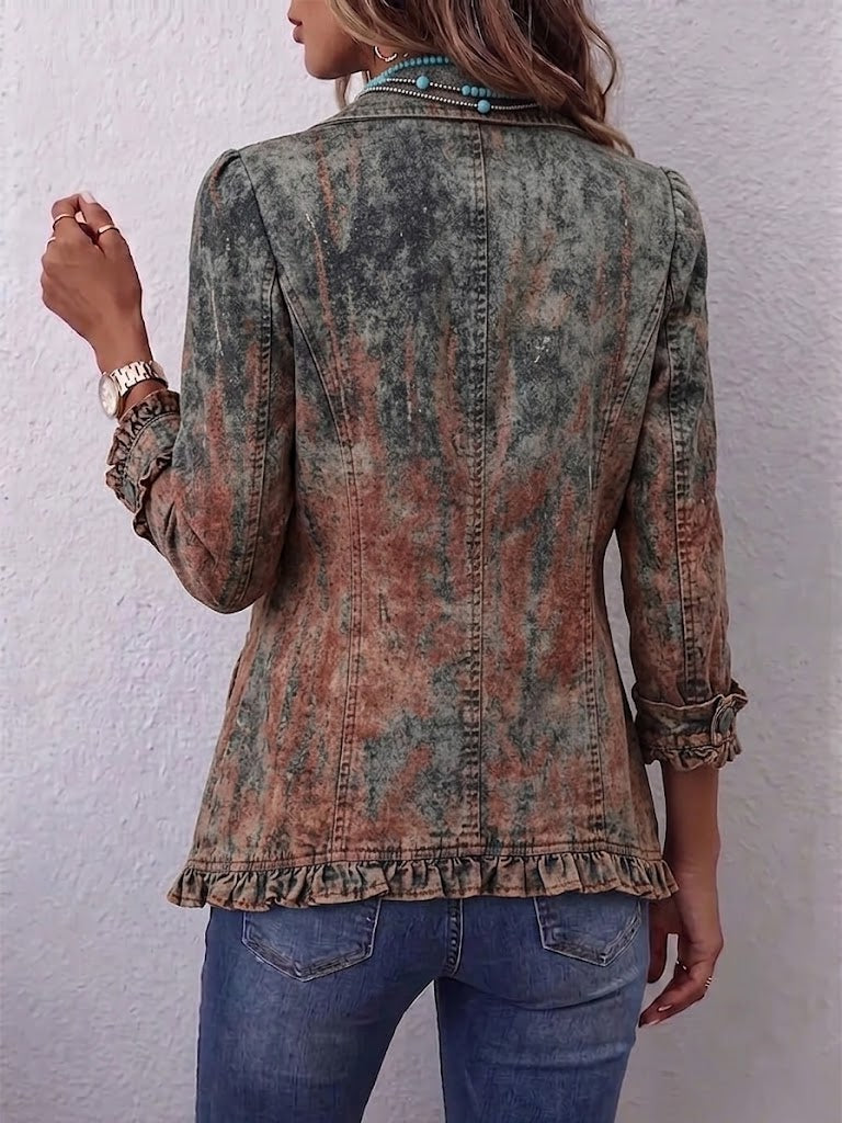 Nicola – Textured Gradient Frill Jacket