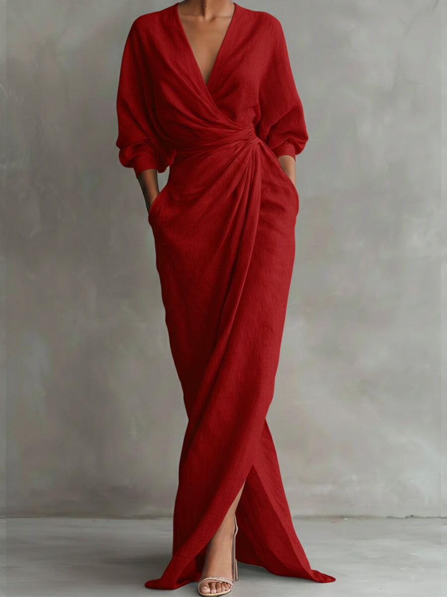 Dolly - Elegant Dress with V-Collar