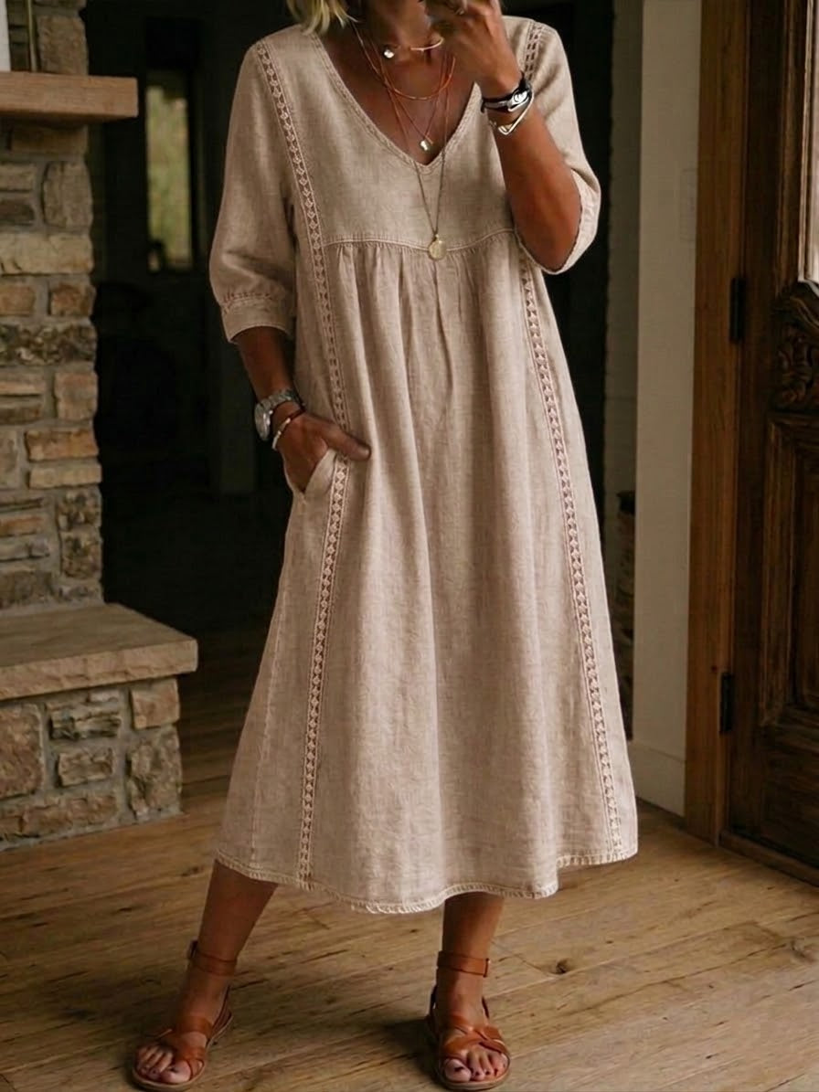 Herra - Casual Linen and Cotton Dress