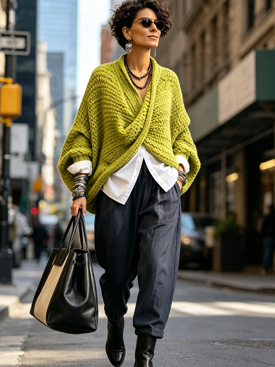 Teagan – Batwing Crossover Sweater