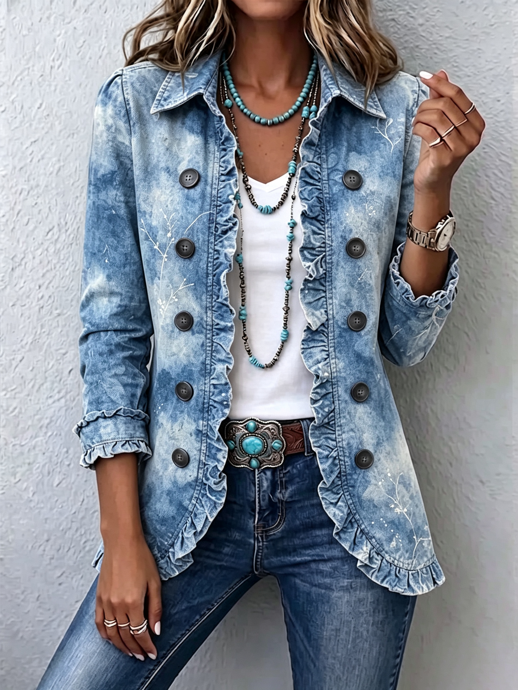 Irene – Gradient Botanical Frill Jacket