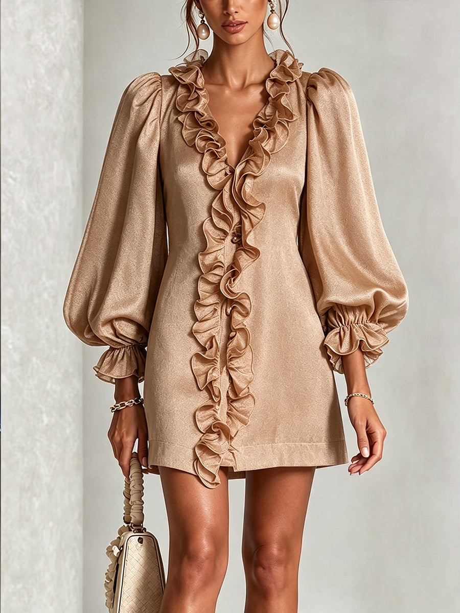 Lilith - Elegant Ruffle Mini Dress