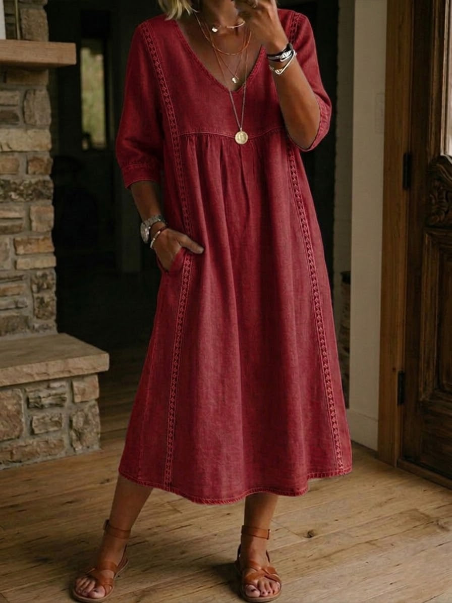 Herra - Casual Linen and Cotton Dress