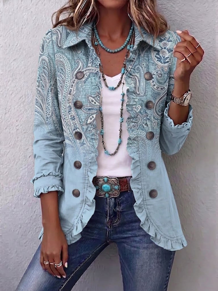 Ellie – Vintage Paisley Frill Jacket