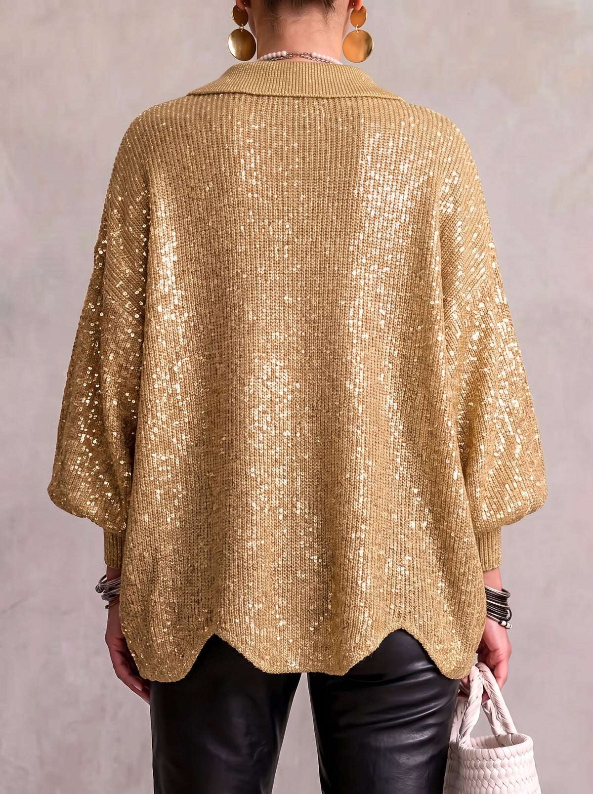 Karina - Oversized Collared Button Cardigan