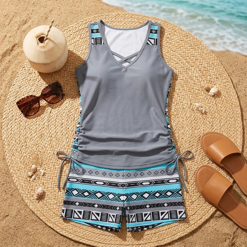 Lianna - Draped Tankini Swimsuit