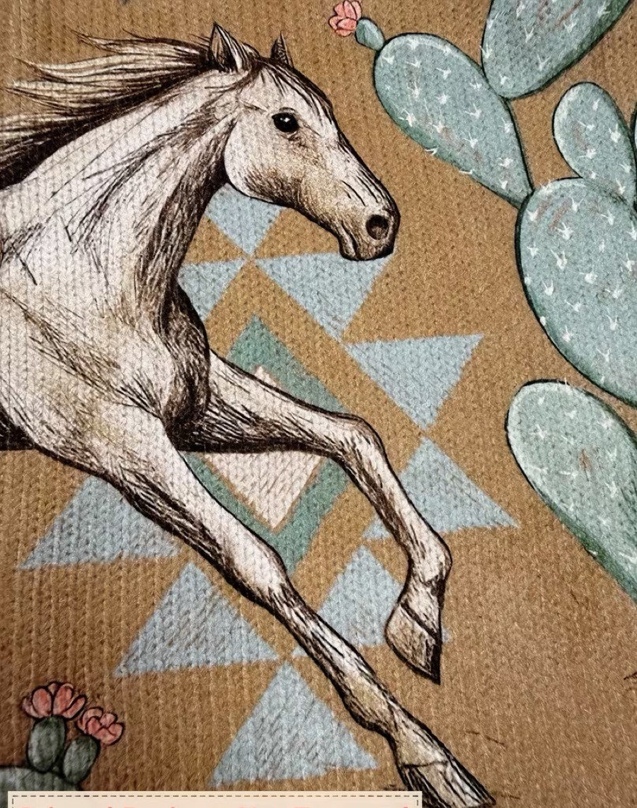 Bernadette - Desert Horse and Cactus Zip Cardigan