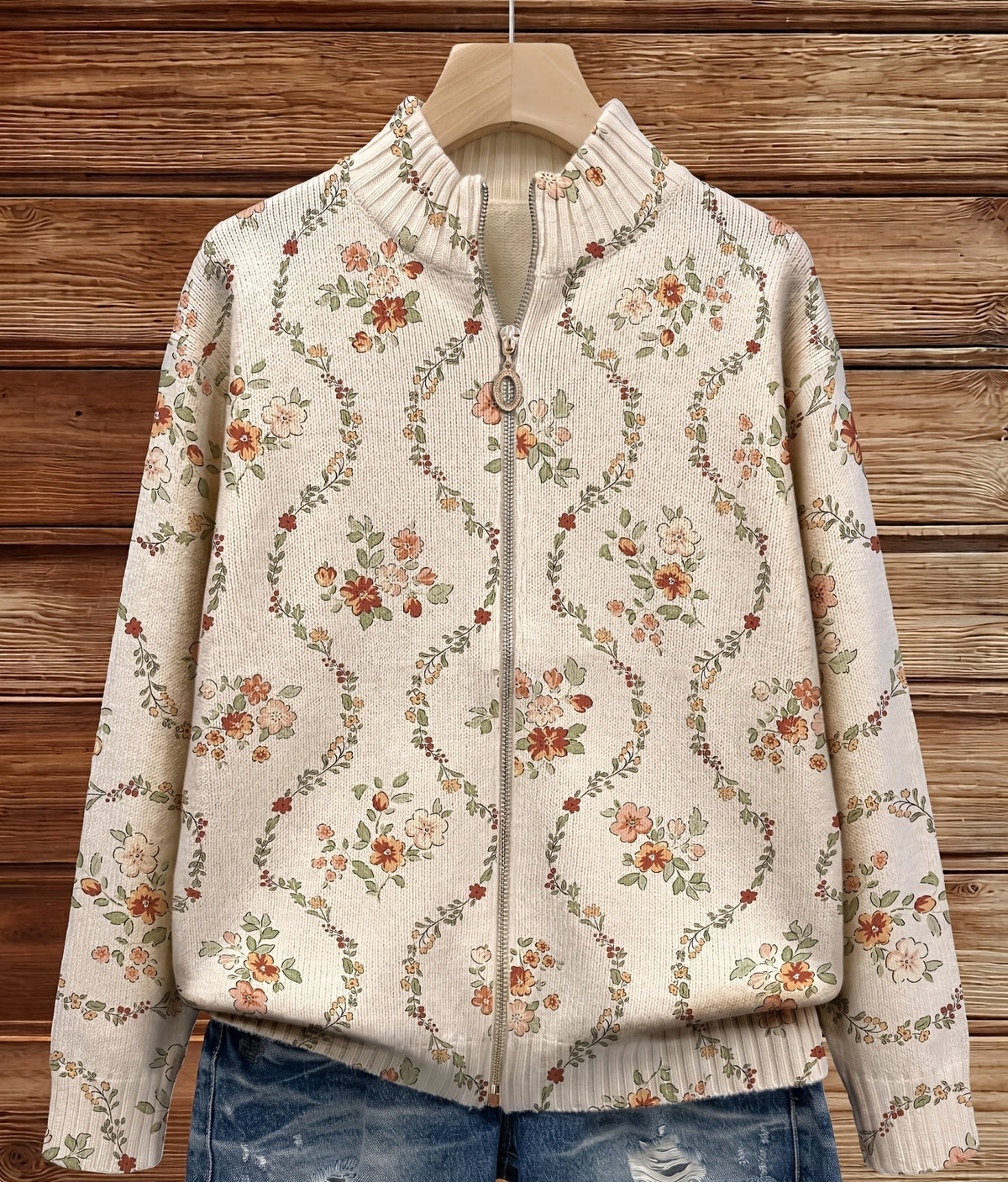Cecily - Delicate Floral Vine Cream Print