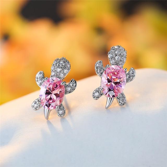 Brianna – Silver Earrings Seawater Turtle with Zirconia