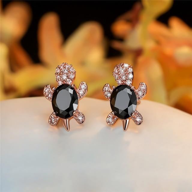 Brianna – Silver Earrings Seawater Turtle with Zirconia