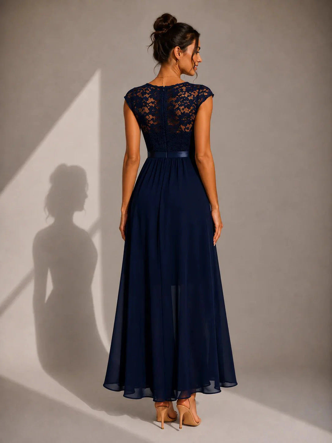 Shanina - Elegant Lace Slit Dress