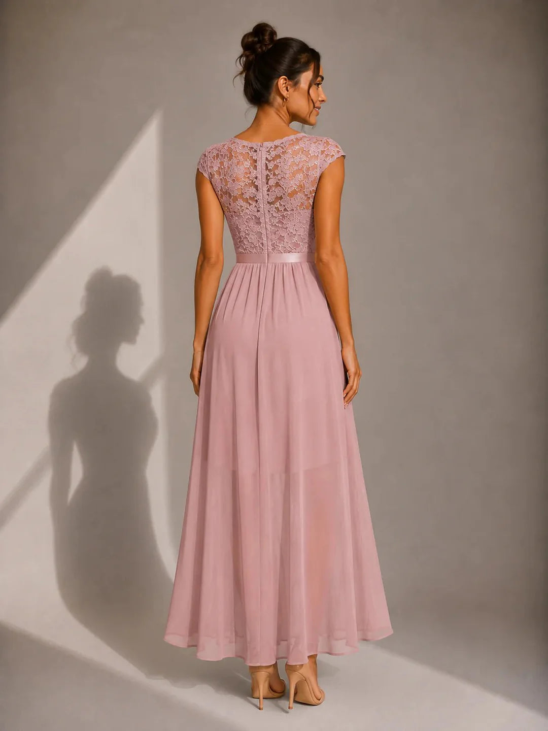 Shanina - Elegant Lace Slit Dress
