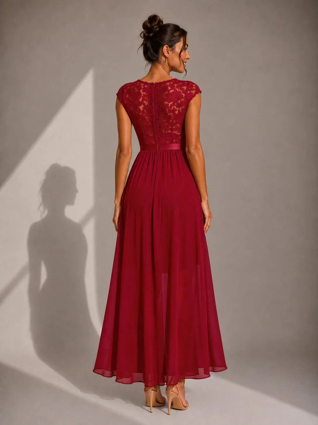 Shanina - Elegant Lace Slit Dress