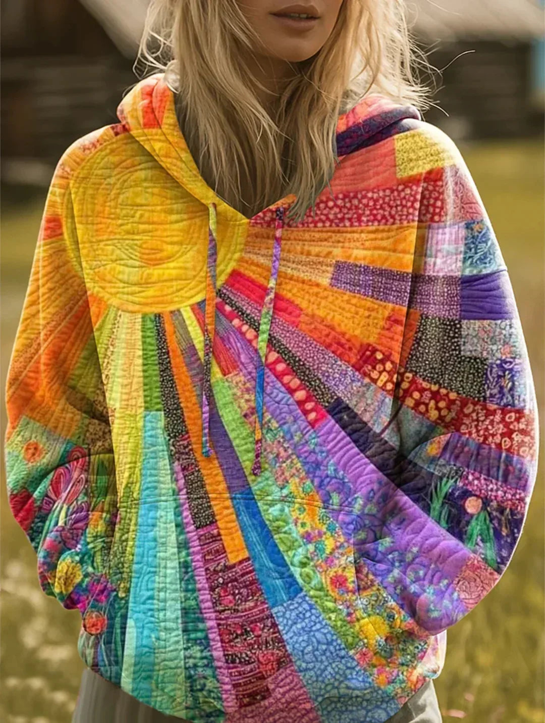 Lilian – Multicolour Patchwork Hoodie