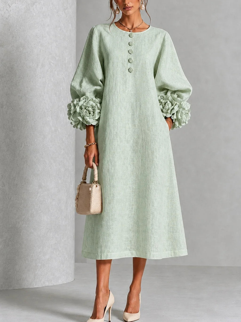 Wren - Floral Button Midi Dress