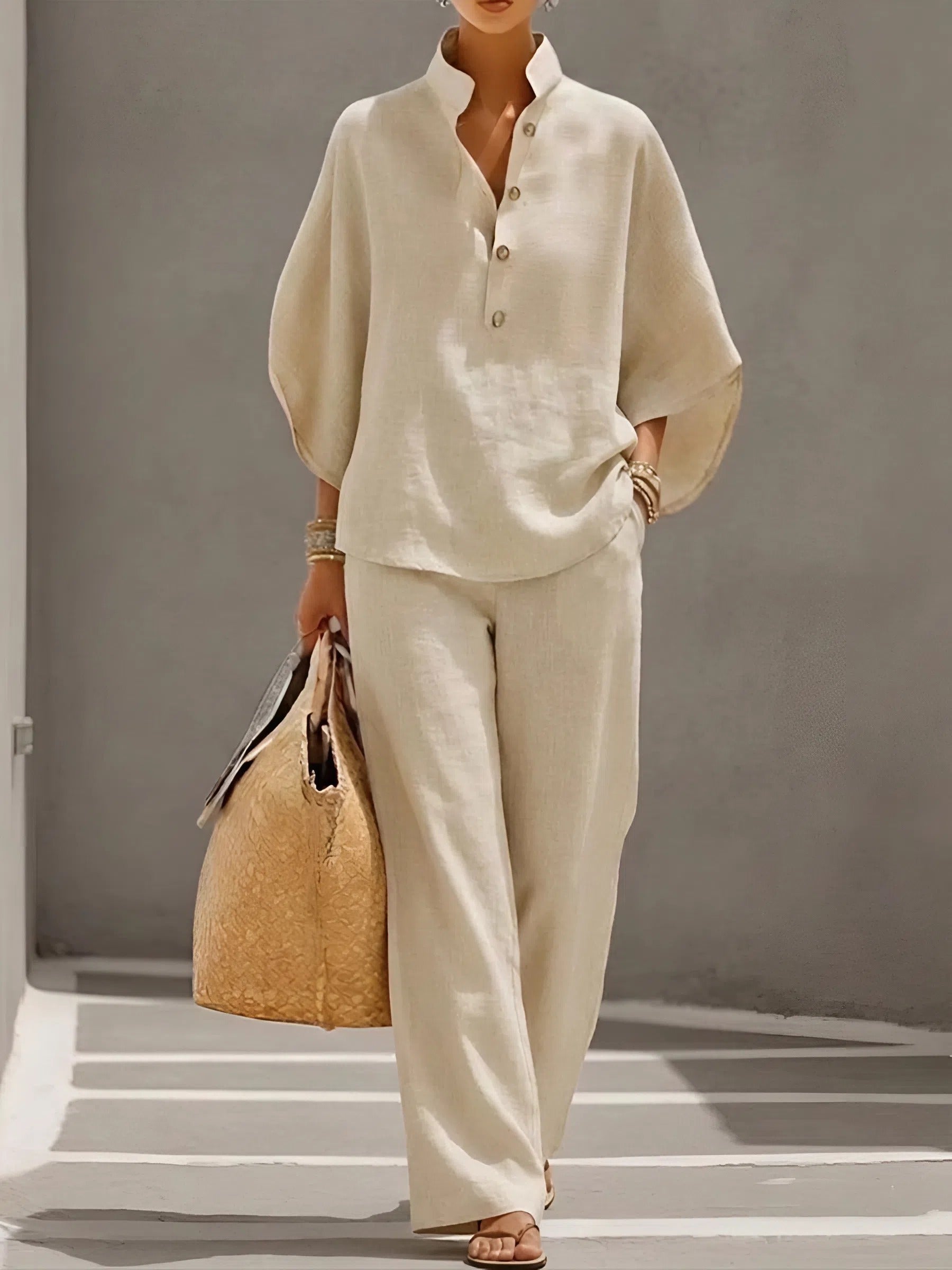 Kate - Cotton and Linen Casual Set